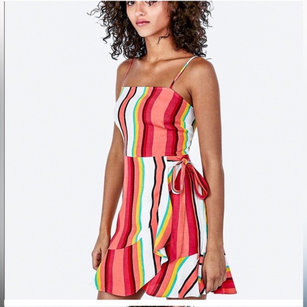 Express Striped Wrap Dress Size M